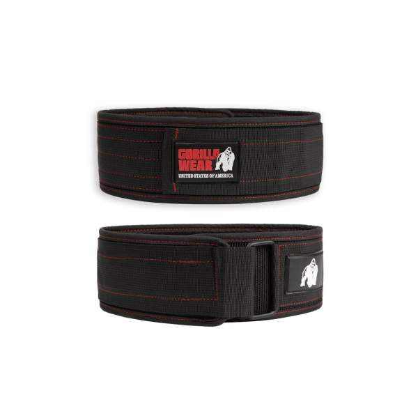 Gorilla Wear 4 Inch Nylon Belt black/red S/M