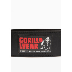 Gorilla Wear 4 INCH Padded Leather Lifting Belt Black/Red