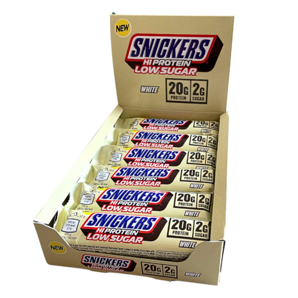 Snickers White Low Sugar High Protein Bar 12x57g Box