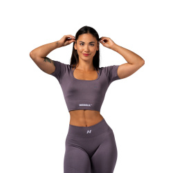Nebbia Shaping Crop Top 499 Dark Grey