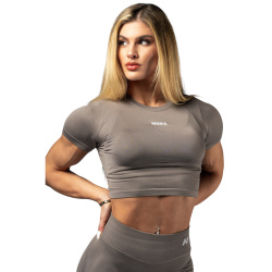 Nebbia Seamless Short Sleeve Top POWER 891 Light Brown Ash