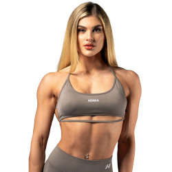Nebbia Open Back Sports Bra POWER 890 Light Brown Ash