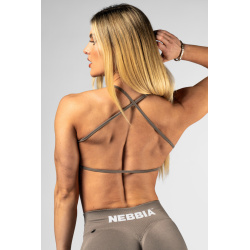 Nebbia Open Back Sports Bra POWER 890 Light Brown Ash
