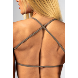 Nebbia Open Back Sports Bra POWER 890 Light Brown Ash
