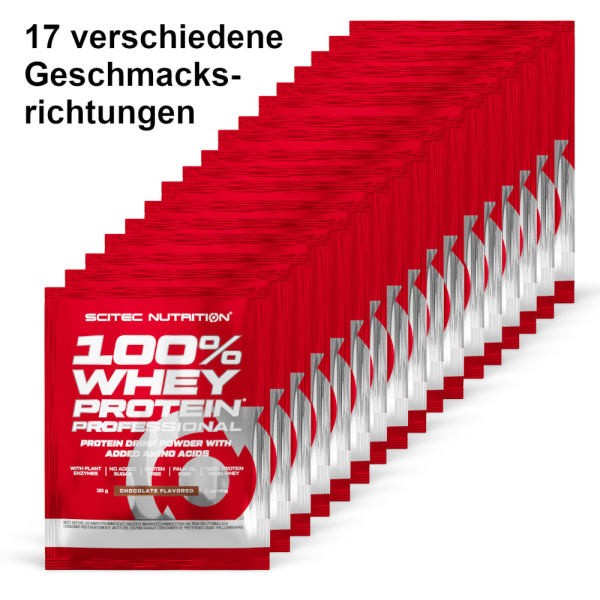 Scitec Nutrition 100% Whey Protein Professional Probierset 17x30g