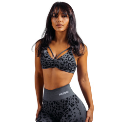 Nebbia Medium Support Leopard Sports Bra 854 Black