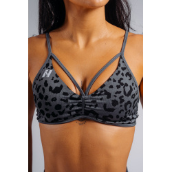 Nebbia Medium Support Leopard Sports Bra 854 Black