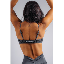 Nebbia Medium Support Leopard Sports Bra 854 Black