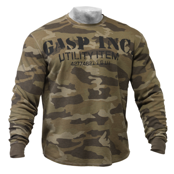 GASP Thermal Gym Sweater green camoprint M